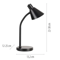 Just Light LED Schreibtischleuchte Metall 38 cm Schwarz 4 W Modern* Bürolampen|Schlafzimmer Lampen