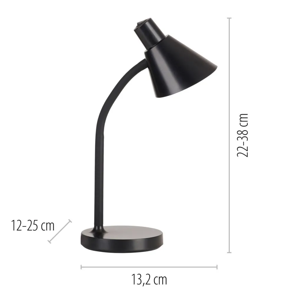 Just Light LED Schreibtischleuchte Metall 38 cm Schwarz 4 W Modern* Bürolampen|Schlafzimmer Lampen