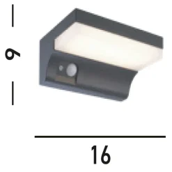 Clearance Searchlight LED Solar Außenwandlampe IP54 Aluminium Bewegungsmelder