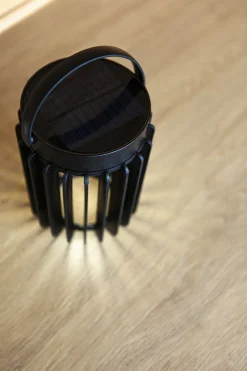 Clearance Eco-Light LED Solar Tischlampe Schwarz klein 18,6 cm IP44 tragbar