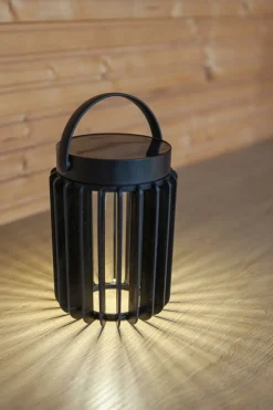 Clearance Eco-Light LED Solar Tischlampe Schwarz klein 18,6 cm IP44 tragbar