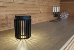 Clearance Eco-Light LED Solar Tischlampe Schwarz klein 18,6 cm IP44 tragbar