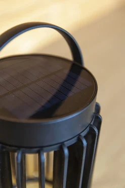 Clearance Eco-Light LED Solar Tischlampe Schwarz klein 18,6 cm IP44 tragbar