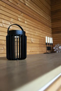 Clearance Eco-Light LED Solar Tischlampe Schwarz klein 18,6 cm IP44 tragbar