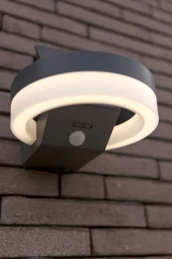 Clearance Eco-Light LED Solar Wandlampe Sensor Anthrazit IP54 12 W 4000 K