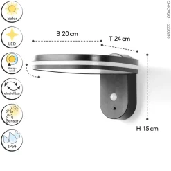 Sale Eco-Light LED Solar Wandspot mit Bewegungsmelder 6 W verstellbar