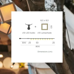 Outlet Newgarden LED Solarlichterkette IP44 Bambus 1800 K 5 m lang TAIYO