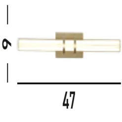 Searchlight LED Spiegelleuchte in Messing 3000 K IP44 B:46,5 cm