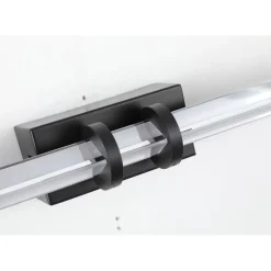 Searchlight LED Spiegelleuchte Metall Glas Schwarz IP44 B:46,5 cm* Flurlampen|Metall Lampen