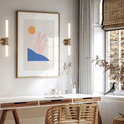 Maytoni LED Spiegelleuchte Metall Glas H: 56,6 cm in Messing* Led Lampen|Wandleuchten