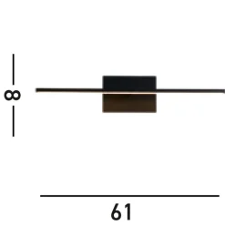 Searchlight LED Spiegelleuchte Schwarz Metall B:61 cm IP44 10 W* Flurlampen|Metall Lampen