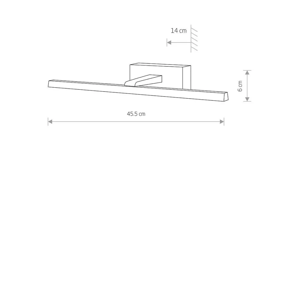 Sale Nowodvorski LED Spiegelleuchte Schwarz 3000 K 290 lm B: 45,5 cm Aluminium