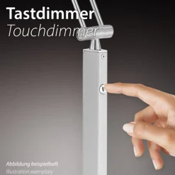 Paul Neuhaus LED Stehlampe dimmbar Leselicht in Stahl Glas 199 cm* Wohnzimmerlampen|Metall Lampen