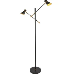Online Searchlight LED Stehlampe 3000K 160 cm verstellbar Metall Schwarz Gold