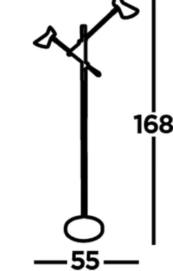 Online Searchlight LED Stehlampe 3000K 160 cm verstellbar Metall Schwarz Gold
