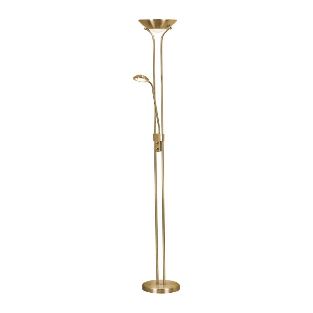 Searchlight LED Stehlampe mit Dimmer Metall Glas 180 cm in Messing* Wohnzimmerlampen|Glaslampen