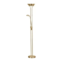 Searchlight LED Stehlampe mit Dimmer Metall Glas 180 cm in Messing* Wohnzimmerlampen|Glaslampen