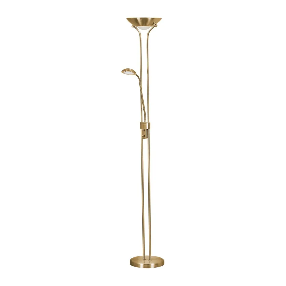 Searchlight LED Stehlampe mit Dimmer Metall Glas 180 cm in Messing* Wohnzimmerlampen|Glaslampen