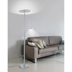 Paul Neuhaus LED Stehlampe mit Lesearm in Stahl Glas 200 cm 5770 lm* Wohnzimmerlampen|Metall Lampen