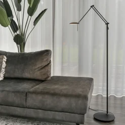 Best Steinhauer LED Stehlampe Modern Schwarz 185 cm beweglich dimmbar