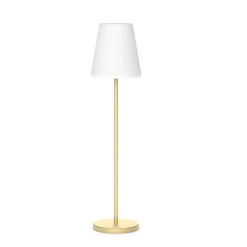 Newgarden LED Stehlampe Solar 119cm Farbwechsel Dimmer Messing Weiß IP65* Metall Lampen|Solarleuchten