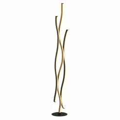 Searchlight LED Stehleuchte dimmbar Wellen Schwarz Natur 138,5 cm* Led Lampen|Metall Lampen