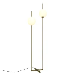 Sale Maytoni LED Stehleuchte Metall Glas 150 cm hoch in Messing Weiß