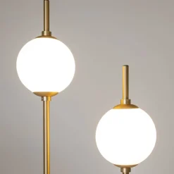 Sale Maytoni LED Stehleuchte Metall Glas 150 cm hoch in Messing Weiß