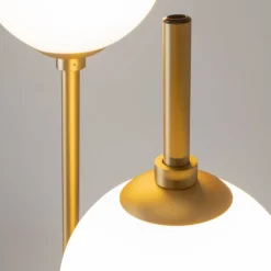 Sale Maytoni LED Stehleuchte Metall Glas 150 cm hoch in Messing Weiß