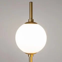 Sale Maytoni LED Stehleuchte Metall Glas 150 cm hoch in Messing Weiß