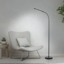 Just Light LED Stehleuchte Metall Schwarz Touch 125 cm verstellbar* Wohnzimmerlampen|Metall Lampen