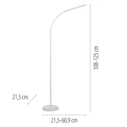 Just Light LED Stehleuchte Metall Weiß Touch 125 cm verstellbar* Wohnzimmerlampen|Metall Lampen
