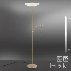 Discount Paul Neuhaus LED Stehleuchte mit Lesearm Messing Glas 181 cm 3900 lm