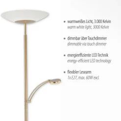 Discount Paul Neuhaus LED Stehleuchte mit Lesearm Messing Glas 181 cm 3900 lm