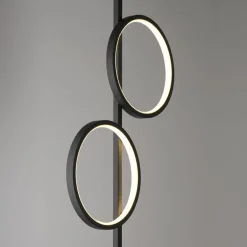 Best Just Light LED Stehleuchte Schwarz Metall Ringe 151 cm 1290 lm