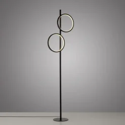 Best Just Light LED Stehleuchte Schwarz Metall Ringe 151 cm 1290 lm