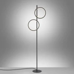 Best Just Light LED Stehleuchte Schwarz Metall Ringe 151 cm 1290 lm