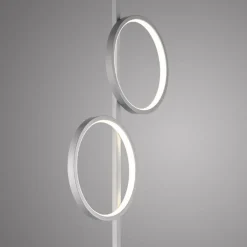 Just Light LED Stehleuchte Silber Metall Ringe 151 cm 1290 lm 10 W* Wohnzimmerlampen|Metall Lampen