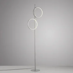 Just Light LED Stehleuchte Silber Metall Ringe 151 cm 1290 lm 10 W* Wohnzimmerlampen|Metall Lampen