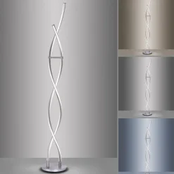 Paul Neuhaus LED Stehleuchte Wellen in Stahl dimmbar 53 W 140 cm* Wohnzimmerlampen|Metall Lampen