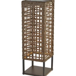 New Searchlight LED Tischlampe außen Solar Tragbar IP44 47 cm Braun 2700 K