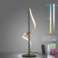 Paul Neuhaus LED Tischlampe dimmbar 50 cm 1235 lm Anthrazit Messing* Wohnzimmerlampen|Schlafzimmer Lampen