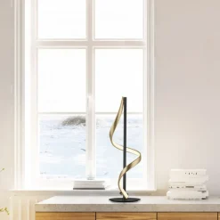 Paul Neuhaus LED Tischlampe dimmbar 50 cm 1235 lm Anthrazit Messing* Wohnzimmerlampen|Schlafzimmer Lampen