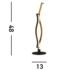 Searchlight LED Tischlampe dimmbar Schwarz Natur 48 cm Wellen* Led Lampen|Tischlampen