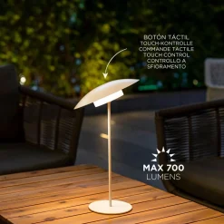 Newgarden LED Tischlampe kabellos Akku Touch H: 40 cm IP44 Weiß