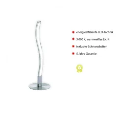 Just Light LED Tischlampe Metall in Stahl 30 cm 300 lm blendarm* Wohnzimmerlampen|Schlafzimmer Lampen