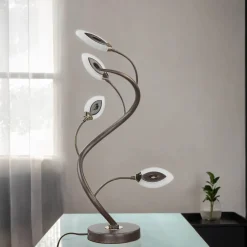Clearance WOFI LED Tischlampe Modern Rostbraun Floral GORI
