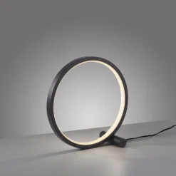 Just Light LED Tischlampe Schwarz Metall Ring H:25,5 cm 1290 lm* Wohnzimmerlampen|Schlafzimmer Lampen