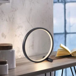 Just Light LED Tischlampe Schwarz Metall Ring H:25,5 cm 1290 lm* Wohnzimmerlampen|Schlafzimmer Lampen