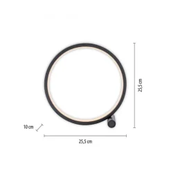 Just Light LED Tischlampe Schwarz Metall Ring H:25,5 cm 1290 lm* Wohnzimmerlampen|Schlafzimmer Lampen